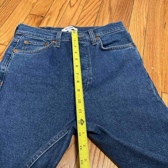 RE/DONE 90's Orginals Ultra High Rise Skinny Jean in 70s Blue Button Fly Size 26 - Picture 10 of 11